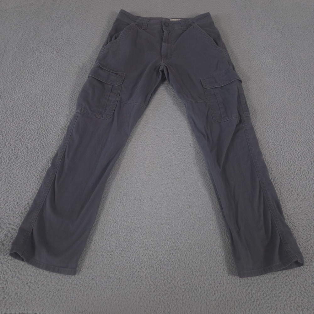 Wrangler Pants Mens 30x32 Gray Cargo Relaxed Fit Straight Cotton Stretch Utility
